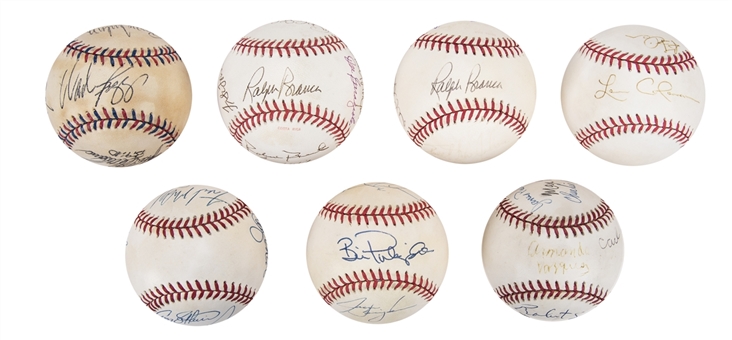 Lot of (7) Multi-Signed Baseball Including Negro League Greats, All Stars, and Hall of Famers (Beckett PreCert)